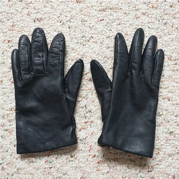 J. Crew Accessories - J crew black leather and cashmere gloves